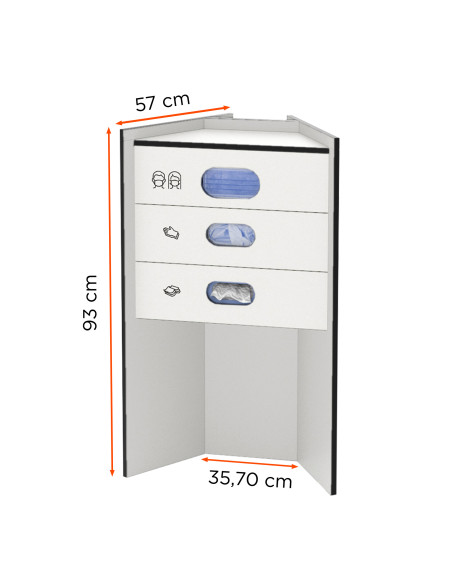 celexon Hygiene station 90 basic (masks / gloves / towels) - White