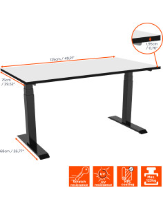 celexon electric height adjustable desk Professional eAdjust-58123 - black, incl. HPL tabletop 2