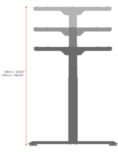 celexon electric height adjustable desk Professional eAdjust-58123 - grey, incl. HPL tabletop