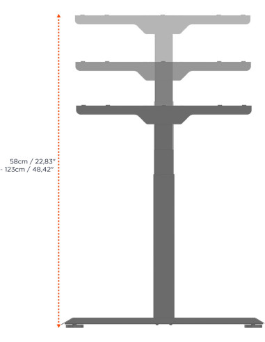 celexon electric height adjustable desk Professional eAdjust-58123 - grey, incl. HPL table top