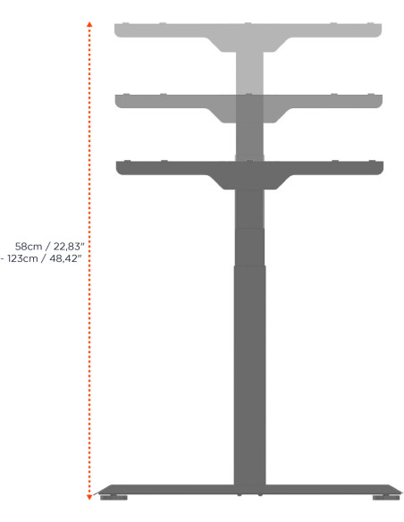 celexon electric height adjustable desk Professional eAdjust-58123 - grey, incl. HPL table top