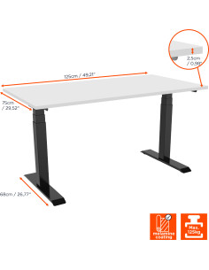 celexon electric height adjustable desk Professional eAdjust-58123 - Black, incl. tabletop 2