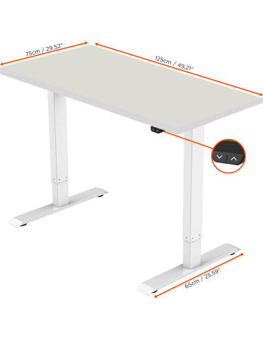 celexon electric height adjustable desk Economy eAdjust-71121 – White incl. tabletop
