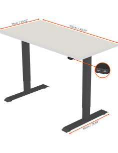 celexon electric height adjustable desk Economy eAdjust-71121 - black, incl. tabletop 2