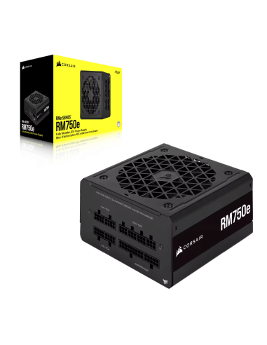 CORSAIR PS 750W, RM750e Fully Modular Low noise, 80+ Gold, 120mm fan