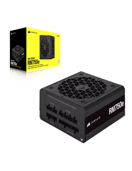 CORSAIR PS 750W, RM750e Fully Modular Low noise, 80+ Gold, 120mm fan