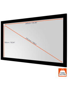 celexon basic projector frame screen with plug-in system for easy installation and black velour coating - 3D and 4K108” - 16: 2