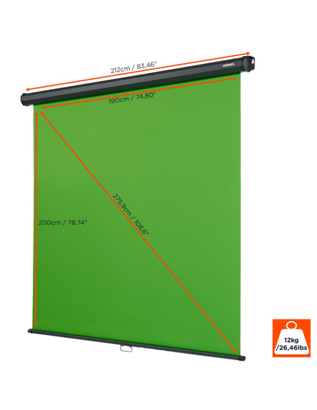 Екран зелен celexon Rollo Chroma Key Green Screen 200 x 190cm