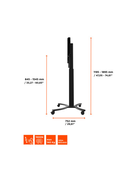 celexon Expert electric height-adjustable display trolley for Samsung Flip