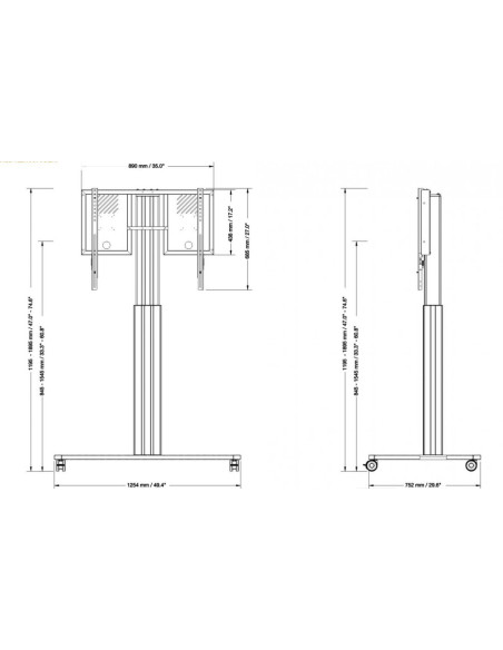 celexon Expert electric height-adjustable display trolley for Samsung Flip