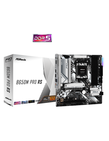ASROCK MB Desktop B650M PRO RS, AM5, 4x DDR5, 1x PCIe 4.0 x16, 1x PCIe 3.0 x16, 1x Blazing M.2(PCIe Gen5x4), 1x Hyper M.2, 4x