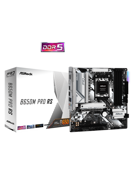 ASROCK MB Desktop B650M PRO RS, AM5, 4x DDR5, 1x PCIe 4.0 x16, 1x PCIe 3.0 x16, 1x Blazing M.2(PCIe Gen5x4), 1x Hyper M.2, 4x