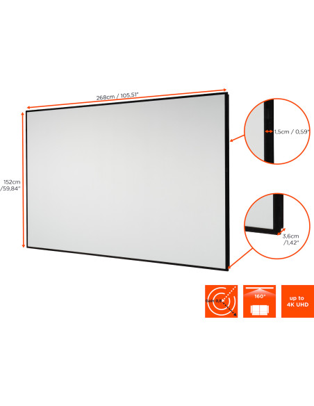celexon HomeCinema High Contrast Frame Screen120 - Dynamic Slate ALR