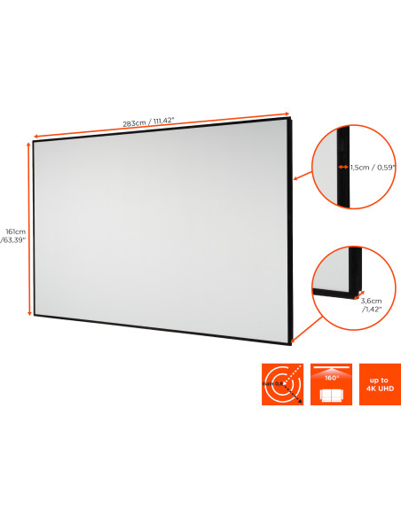 celexon HomeCinema High Contrast Frame Screen126 - Dynamic Slate ALR