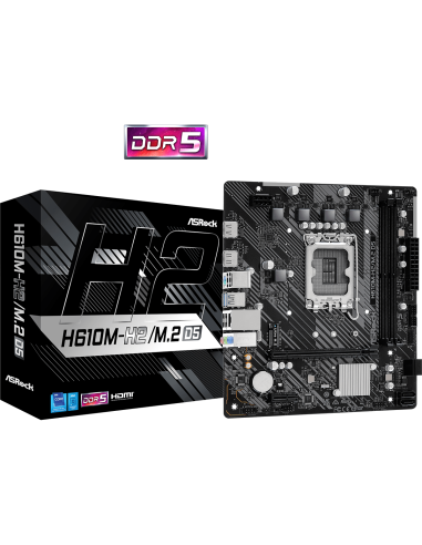 ASROCK MB Desktop H610M-H2/M.2, S1700, 2x DDR5, 1x PCIe 4.0 x16, 1x PCIe 3.0 x1, 1x SSD Ultra M.2 PCIe, 4x SATA3 6.0Gb/s, 4x 