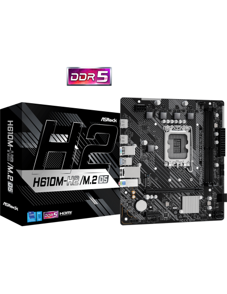 ASROCK MB Desktop H610M-H2/M.2, S1700, 2x DDR5, 1x PCIe 4.0 x16, 1x PCIe 3.0 x1, 1x SSD Ultra M.2 PCIe, 4x SATA3 6.0Gb/s, 4x 