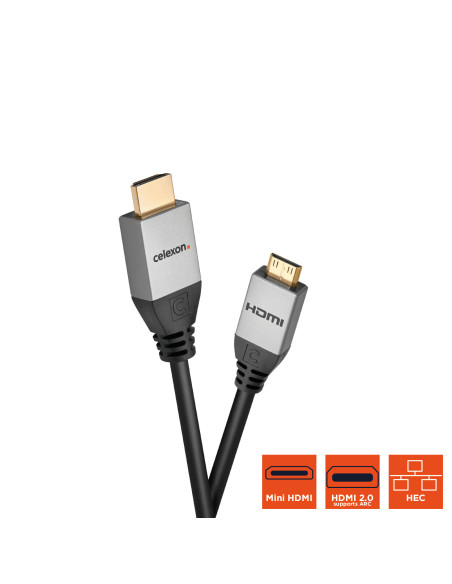 celexon HDMI to Mini HDMI Cable with Ethernet - 2.0a/b 4K 2.Professional Line