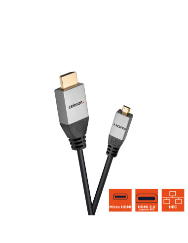 celexon HDMI to Micro HDMI Cable with Ethernet - 2.0a/b 4K 1.Professional Line