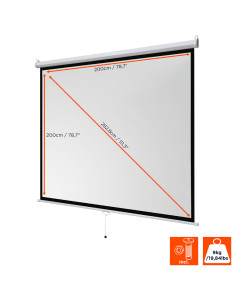 celexon basic Manual pull down screen,Format 1:1, Home cinema screen, Projection screen, 3D screen, Full HD screen, projector 2