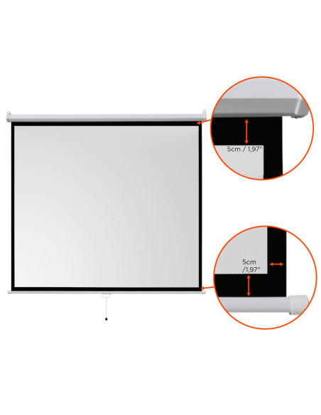 celexon basic Manual pull down screen,Format 1:1, Home cinema screen, Projection screen, 3D screen, Full HD screen, projector