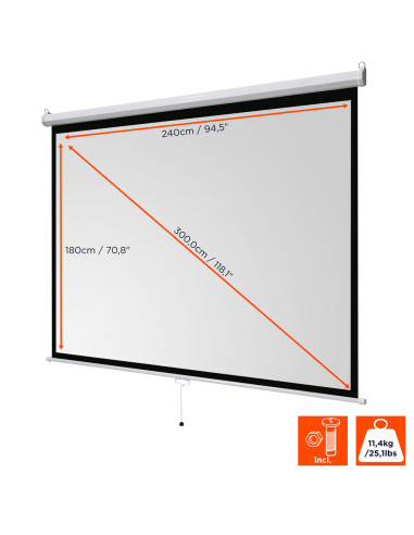 celexon basic Manual pull down screen,Format 4:3, Home cinema screen, Projection screen, 3D screen, Full HD screen, projector