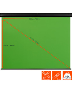 celexon Electric Chroma Key Green Screenideal large background for high-quality video content, online training or webcam meet 2