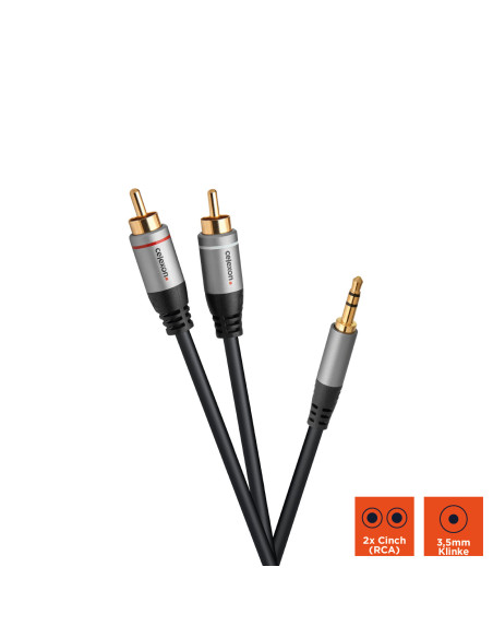 celexon 2x cinch to 3.m stereo jack audio cable 1.Professional Line