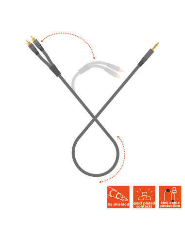celexon 2x RCA to 3.m stereo jack audio cable 3.Professional Line