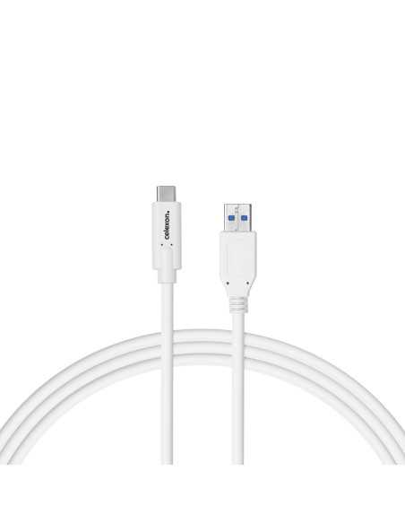 celexon USB-C auf USB-A Kabel - USB 3.2 Gen 2x1 1,weiß