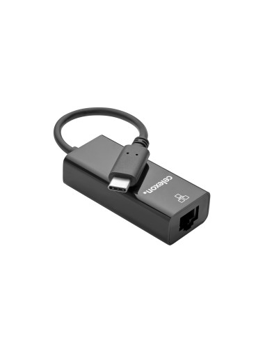 celexon USB-C auf Ethernet M/F Adapter, schwarz