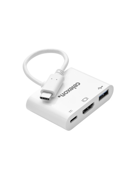 celexon USB-C auf HDMI - USB-A - USB-C M/F Multiport Adapter, weiß