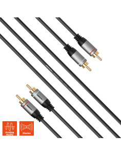 celexon 2x Cinch Stereo Audiokabel 7,Professional Line 2