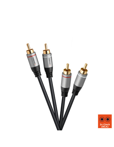 celexon 2x Cinch Stereo Audiokabel 7,Professional Line