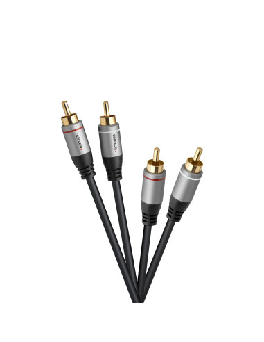 celexon 2x Cinch Stereo Audiokabel 10,Professional Line