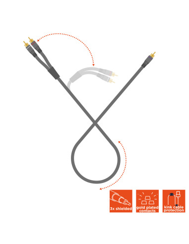 celexon Cinch auf 2x Cinch Audiokabel 1,Professional Line