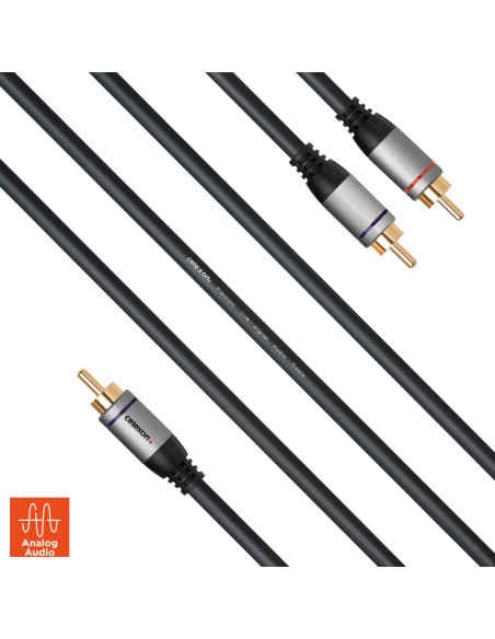 celexon Cinch auf 2x Cinch Audiokabel 2,Professional Line