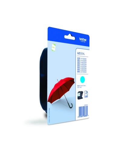 Brother LC-225XL циан касета с мастило