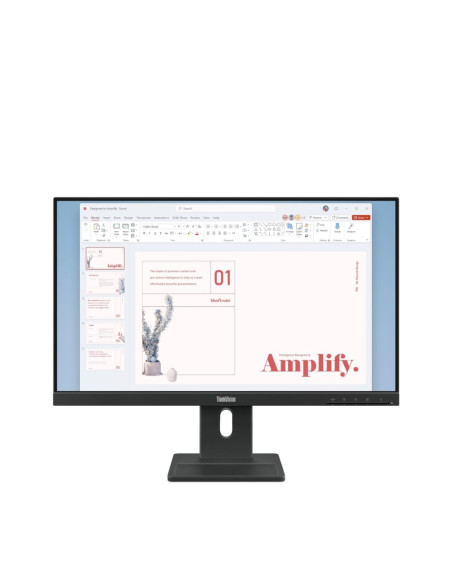 Lenovo ThinkVision E24-40 23.8" IPS, WLED, 1920x1080, 16:9, 4ms, 100Hz, 250 cd/m2, 1300:1, HDMI, DP, VGA, 2 високоговорителя,