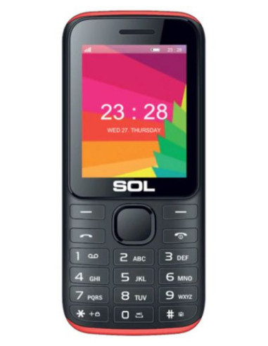 Мобилен телефон с бутони SOL B2400 черен с зелено