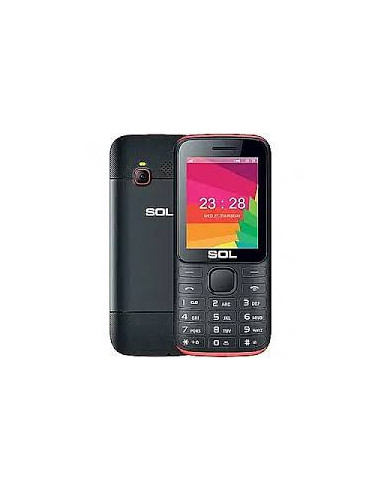 Мобилен телефон с бутони SOL B2400 черен с червено