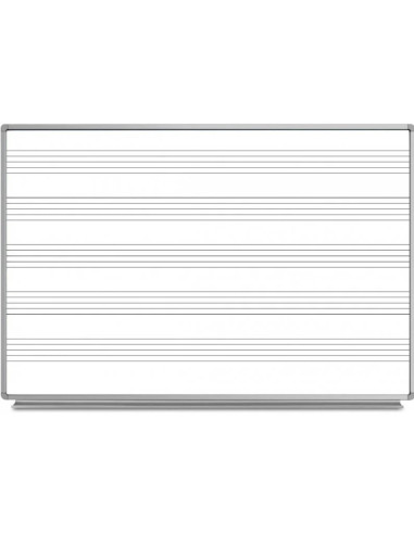 БЯЛА МУЗИКАЛНА ДЪСКА 120/150 С АЛУМИНИЕВА РАМКА, С ПЕТОЛИНИЕ