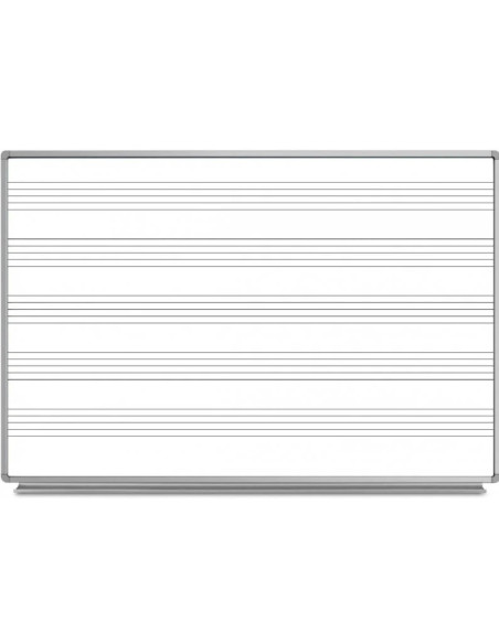 БЯЛА МУЗИКАЛНА ДЪСКА 120/150 С АЛУМИНИЕВА РАМКА, С ПЕТОЛИНИЕ