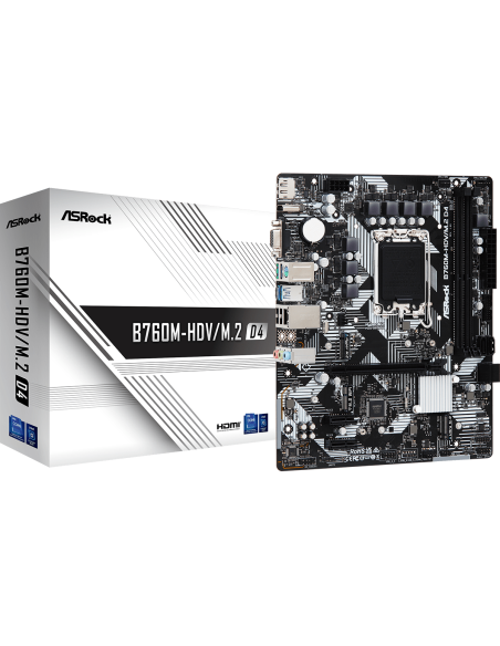 Дънна платка ASROCK B760M-HDV/M.2 D4, сокет 1700, DDR4, mATX