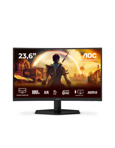 AOC C24G42E, 23.6" VA Curved 1500R, WLED, 1020x1080@180Hz, 4ms GtG, 0.5ms MPRT, 250cd m/2, 3000:1, 80M:1 DCR, Adaptive Sync, 