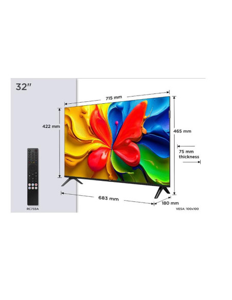 TCL 32-инчов HD QLED Google TV 32S 4K Аудио 2x8 W