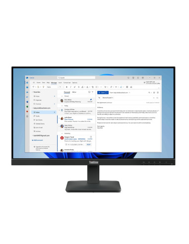 Lenovo ThinkVision S24-4e 23.8" IPS WLED, 1920x1080, 16:9, 4ms, 100Hz, 250 cd/m2, 1300:1, HDMI, VGA, накланяне