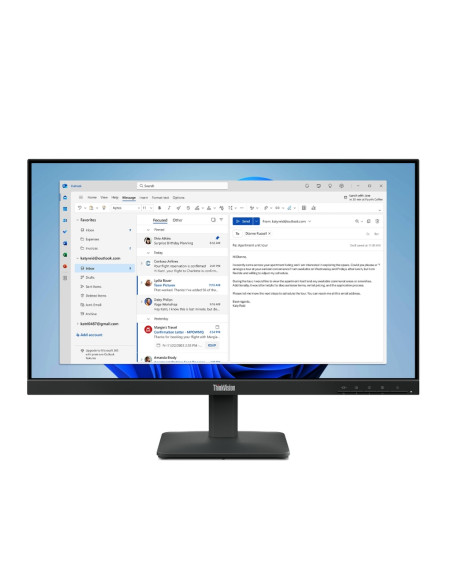 Lenovo ThinkVision S24-4e 23.8" IPS WLED, 1920x1080, 16:9, 4ms, 100Hz, 250 cd/m2, 1300:1, HDMI, VGA, накланяне