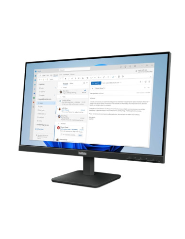 Lenovo ThinkVision S24-4e 23.8" IPS WLED, 1920x1080, 16:9, 4ms, 100Hz, 250 cd/m2, 1300:1, HDMI, VGA, накланяне