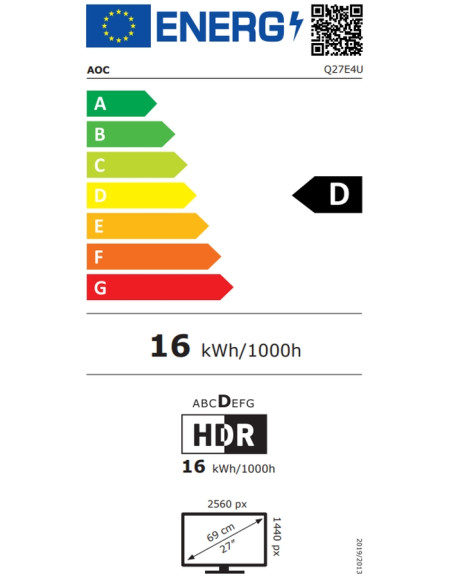 AOC Q27E4U, 27" IPS WLED, 2560x1440@120Hz, 4ms GtG, 350cd m/2, 1500:1, 20M:1 DCR, Adaptive Sync, FlickerFree, Anti Blue Light