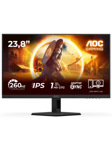 AOC 24G4ZRE, 23.8" Fast IPS WLED, 1920x1080@260Hz (OC, Native 240Hz), 1ms GtG, 0.3ms MPRT, 300cd m/2, 1000:1, Adaptive Sync, 